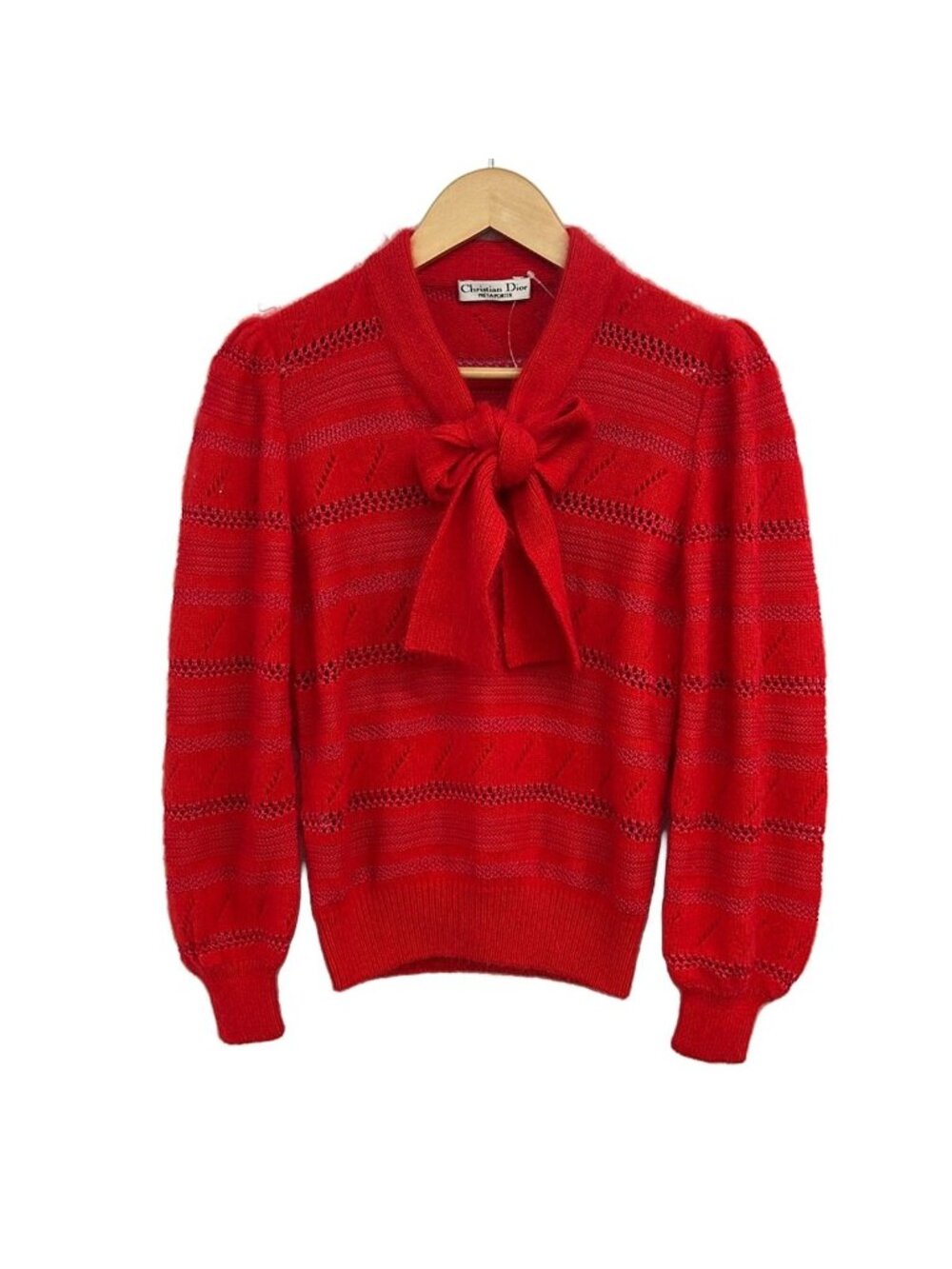 Dior Long Sleeve Sweater M Red Bowtie Pret-a-porter